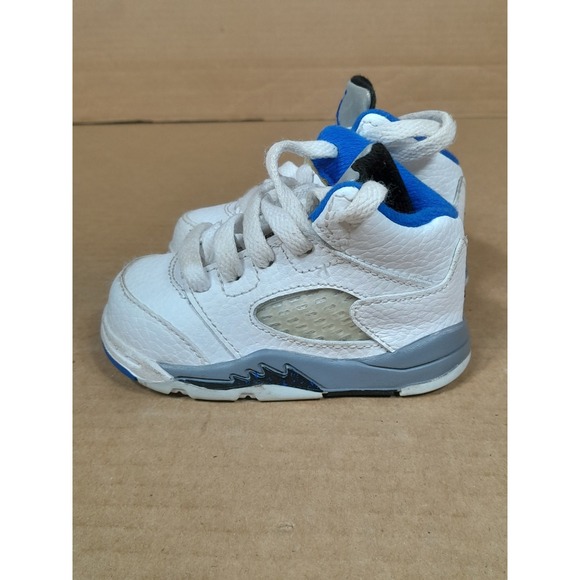 Nike Air Jordan 5 Retro Stealth PS Toddler Boys Sz 4 C Blue White Sneaker Shoe - Picture 2 of 13